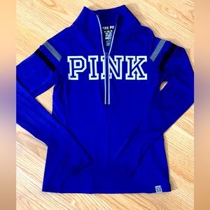 “PINK”-VICTORIA SECERT HALF-ZIP UP PULLOVER-SPORT-SIZE:SMALL/MEDIUM!